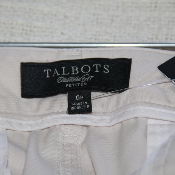 Talbots Signature Women Petite Capri Cream Cotton Cropped Pants Size 6P - Picture 4 of 10